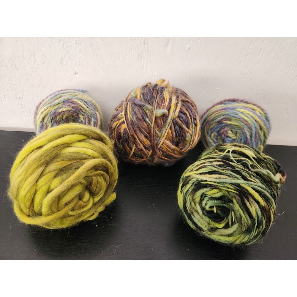 Luxury Yarn Lot Bulky Handspun Style Wool Blend Textured Variegated Mix - Picture 2 of 9
